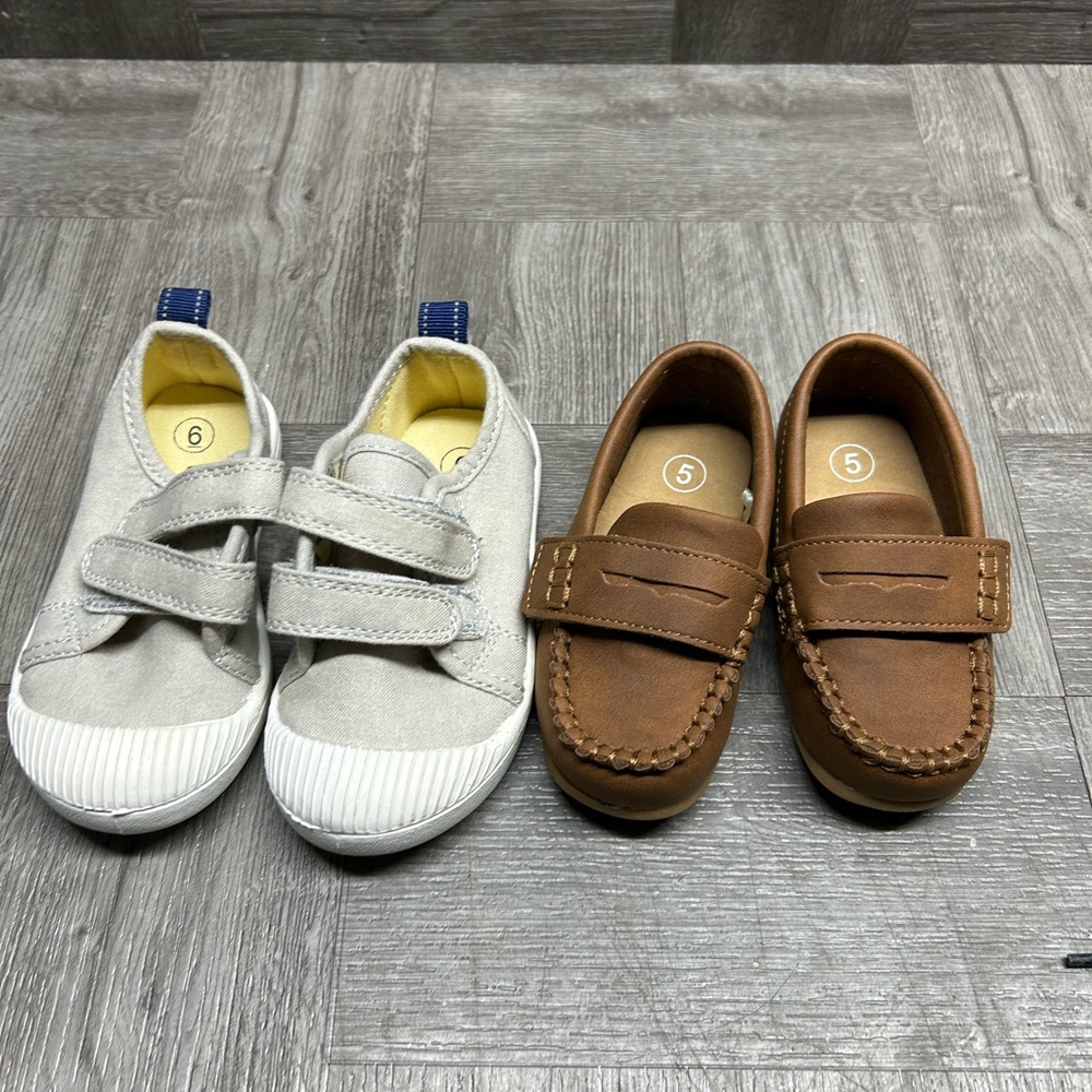 Bundle of 2 Cat & Jack Gray and Brown Toddler Shoes